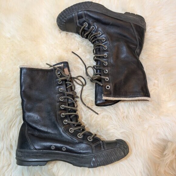 Converse Chuck Taylor Bosey BT X-Hi Boots Men 8 Wmn 9.5 Black Leather Lined RARE - Picture 6 of 10